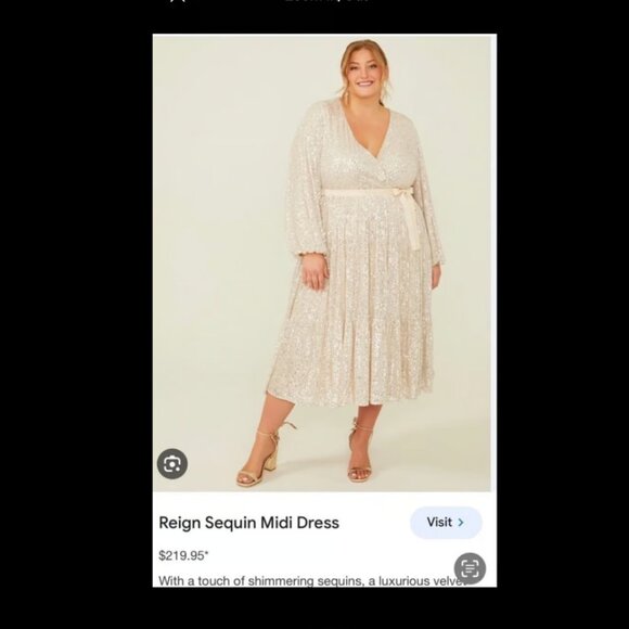 Arula Reign Glitter Sequin Formal Midi Dress Size A/1X - Picture 2 of 7